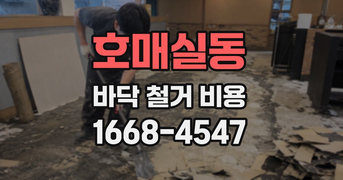 호매실동 바닥 철거 비용