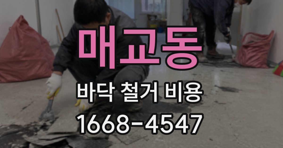 매교동 바닥 철거 비용