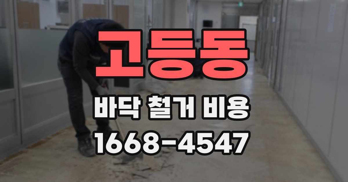 고등동 바닥 철거 비용
