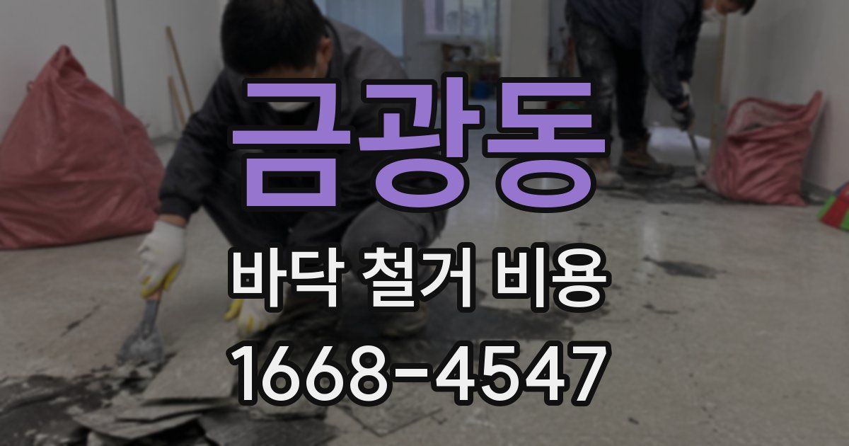 금광동 바닥 철거 비용