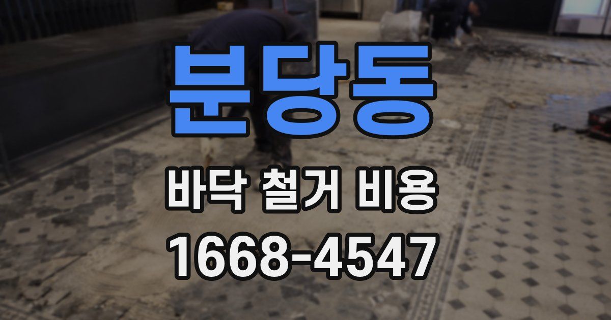 분당동 바닥 철거 비용