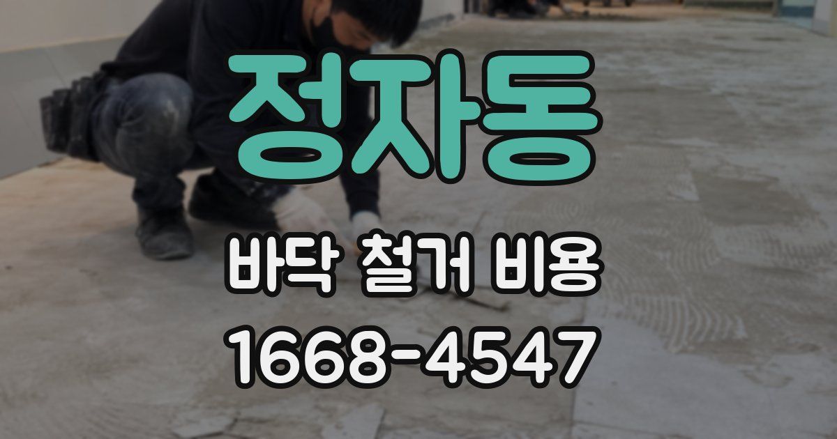 정자동 바닥 철거 비용