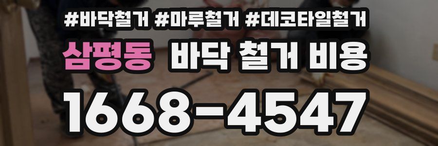 삼평동 바닥 철거 비용