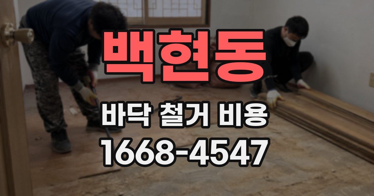 백현동 바닥 철거 비용