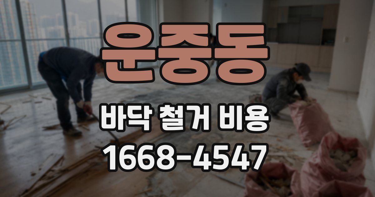 운중동 바닥 철거 비용