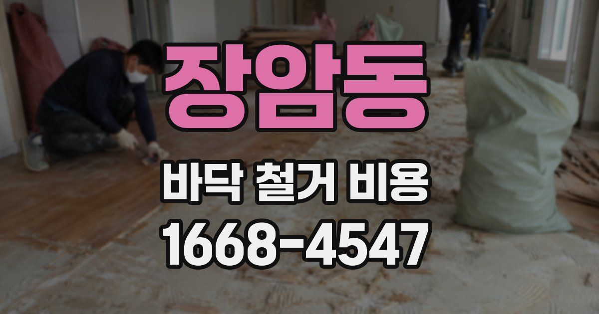 장암동 바닥 철거 비용
