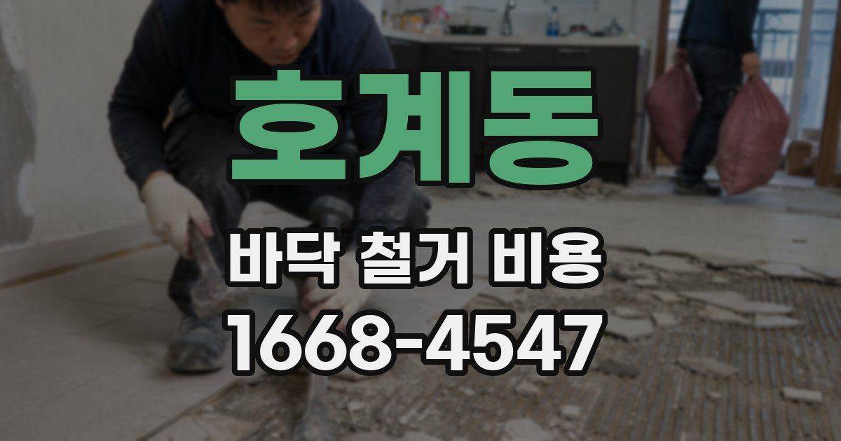 호계동 바닥 철거 비용