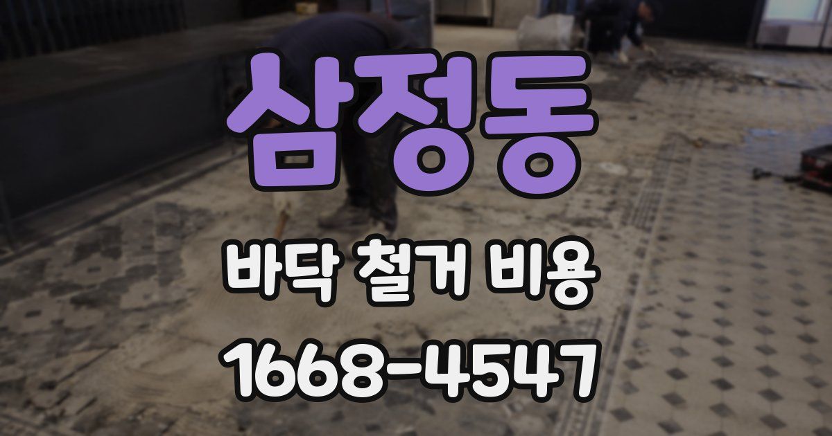 삼정동 바닥 철거 비용