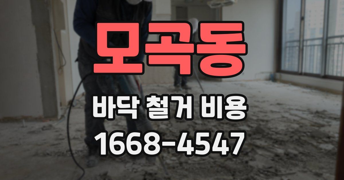 모곡동 바닥 철거 비용