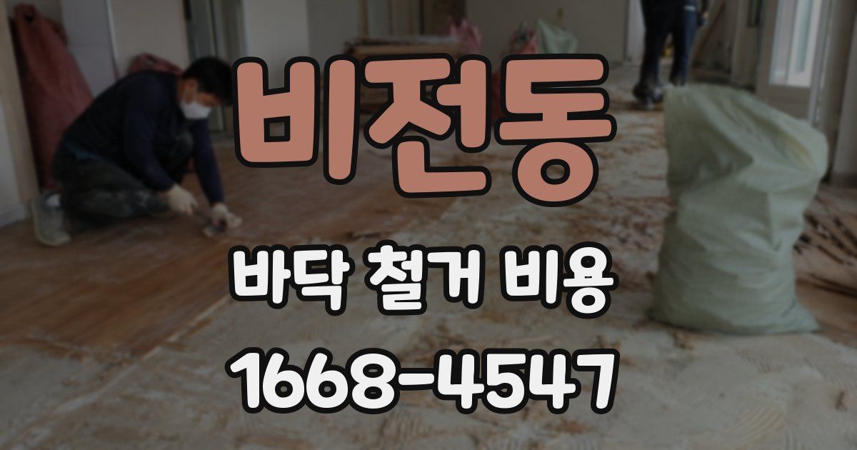 비전동 바닥 철거 비용