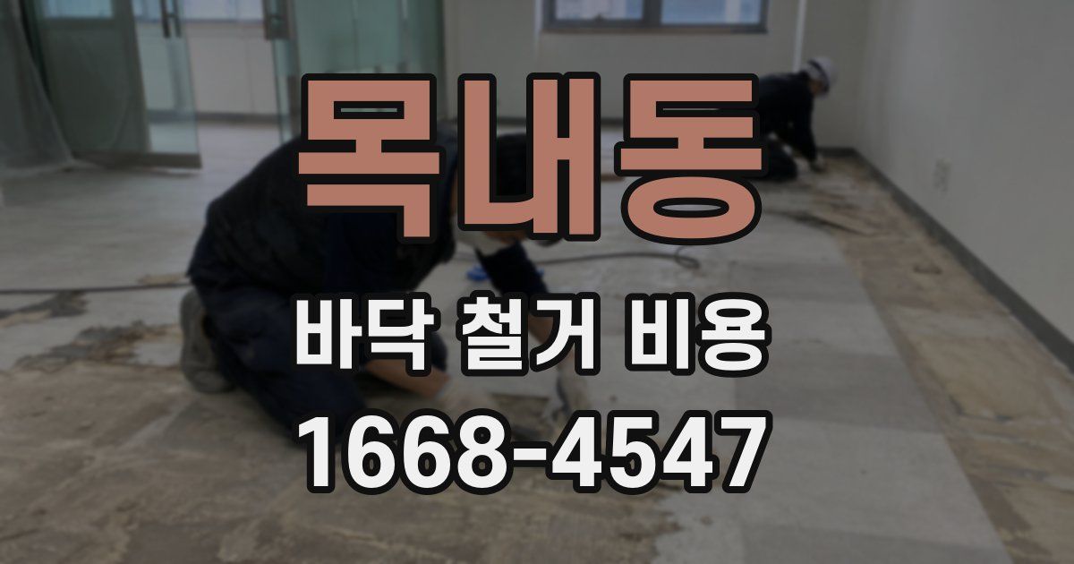 목내동 바닥 철거 비용