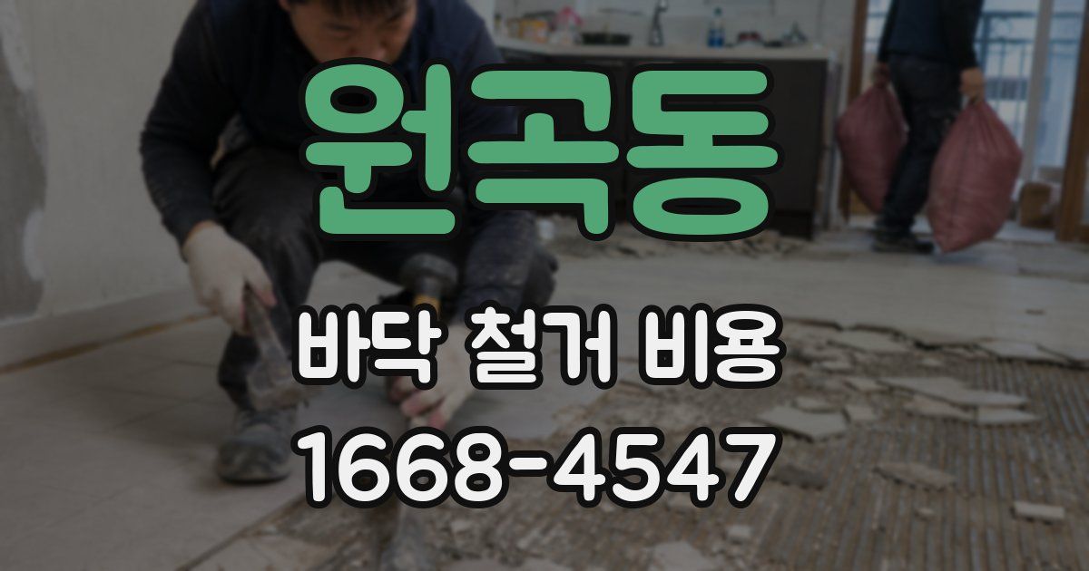 원곡동 바닥 철거 비용
