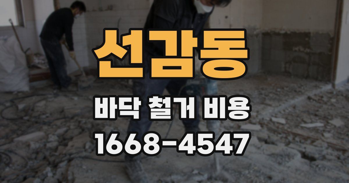 선감동 바닥 철거 비용