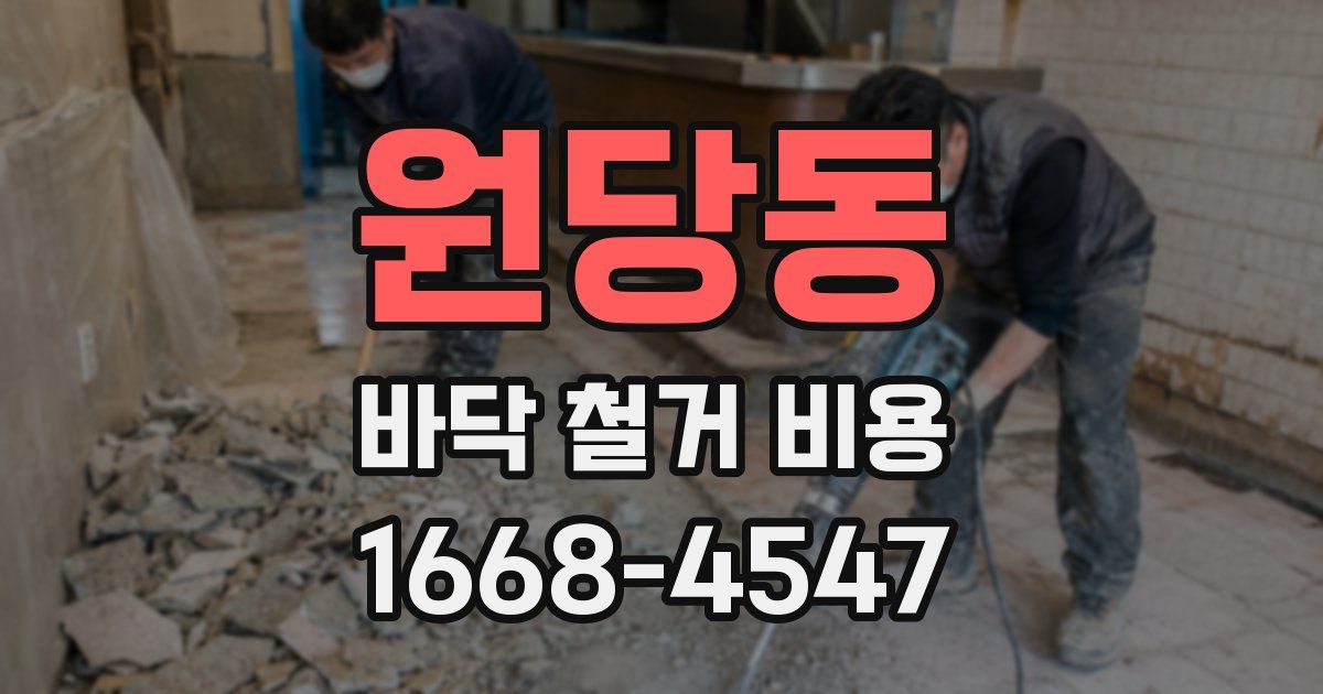 원당동 바닥 철거 비용