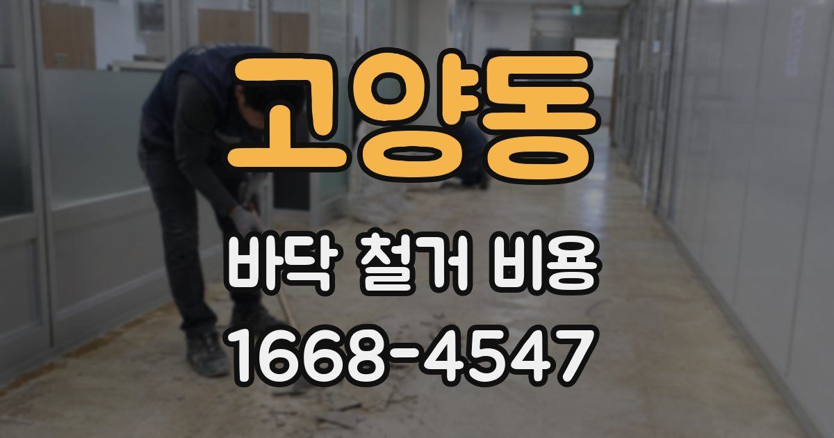 고양동 바닥 철거 비용