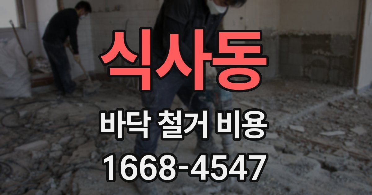 식사동 바닥 철거 비용