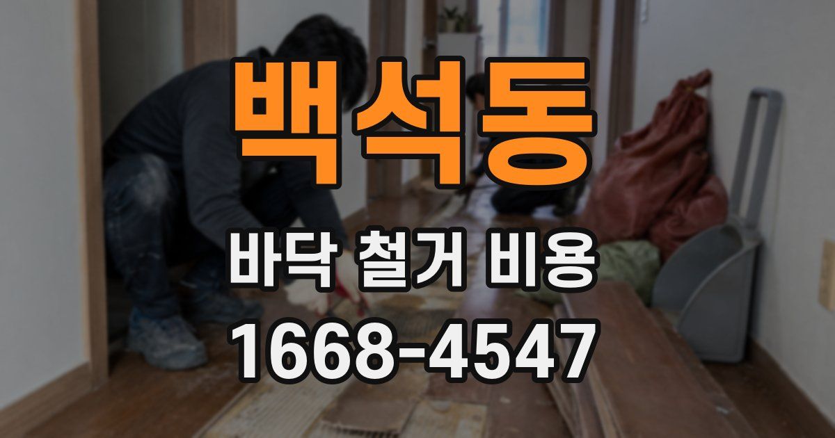 백석동 바닥 철거 비용