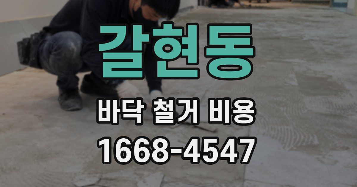 갈현동 바닥 철거 비용