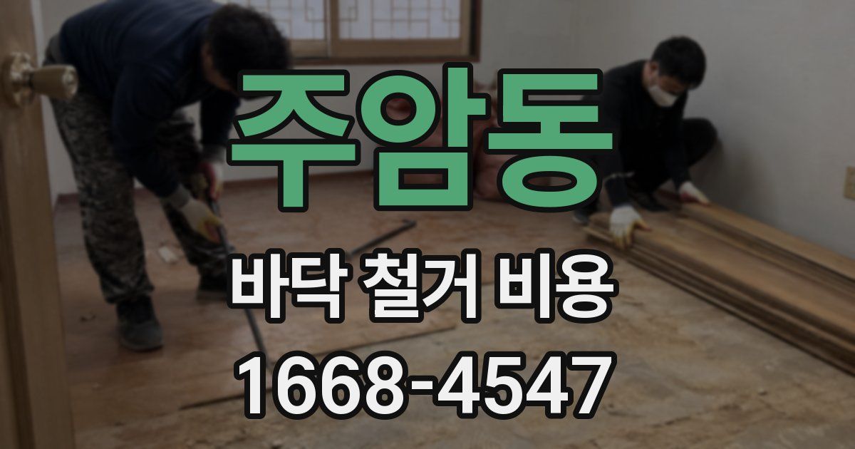 주암동 바닥 철거 비용