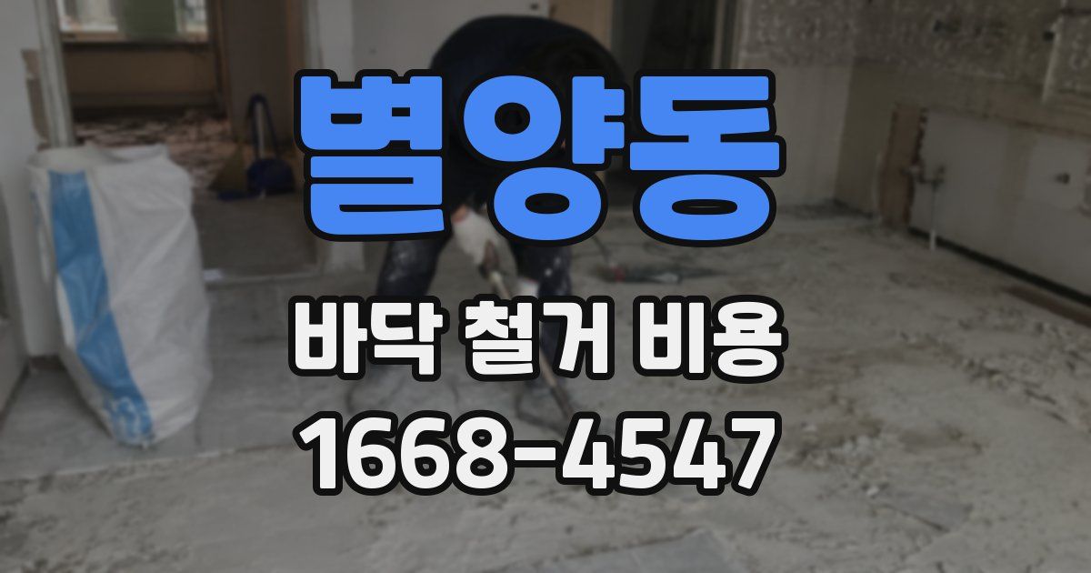 별양동 바닥 철거 비용