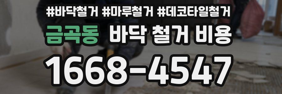 금곡동 바닥 철거 비용