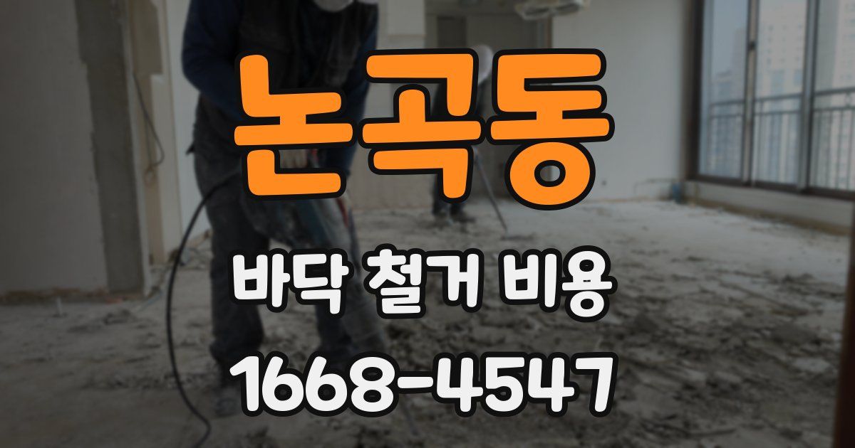 논곡동 바닥 철거 비용