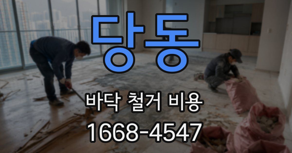 당동 바닥 철거 비용