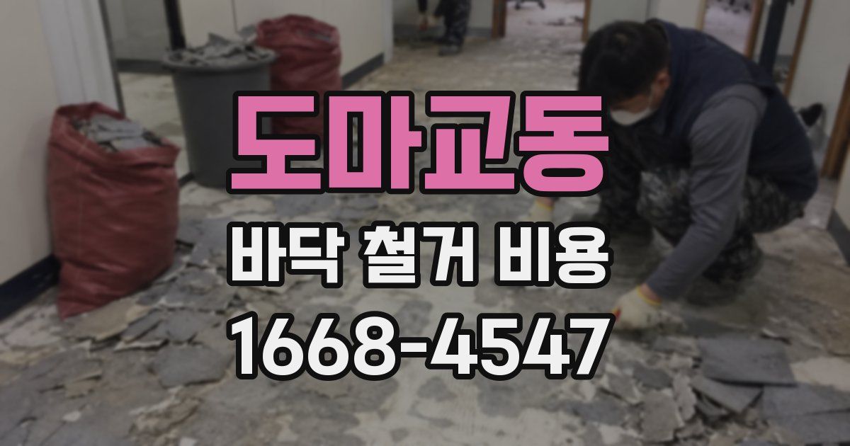 도마교동 바닥 철거 비용