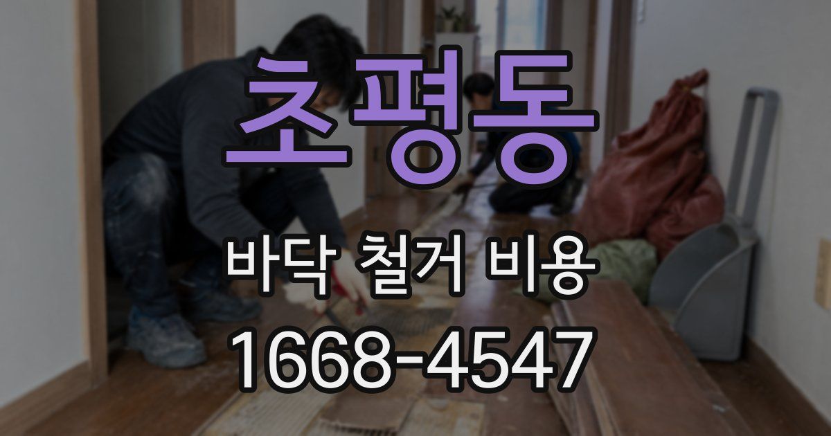 초평동 바닥 철거 비용