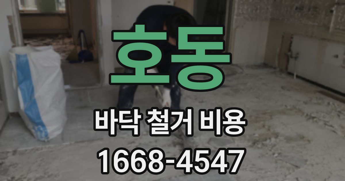 호동 바닥 철거 비용