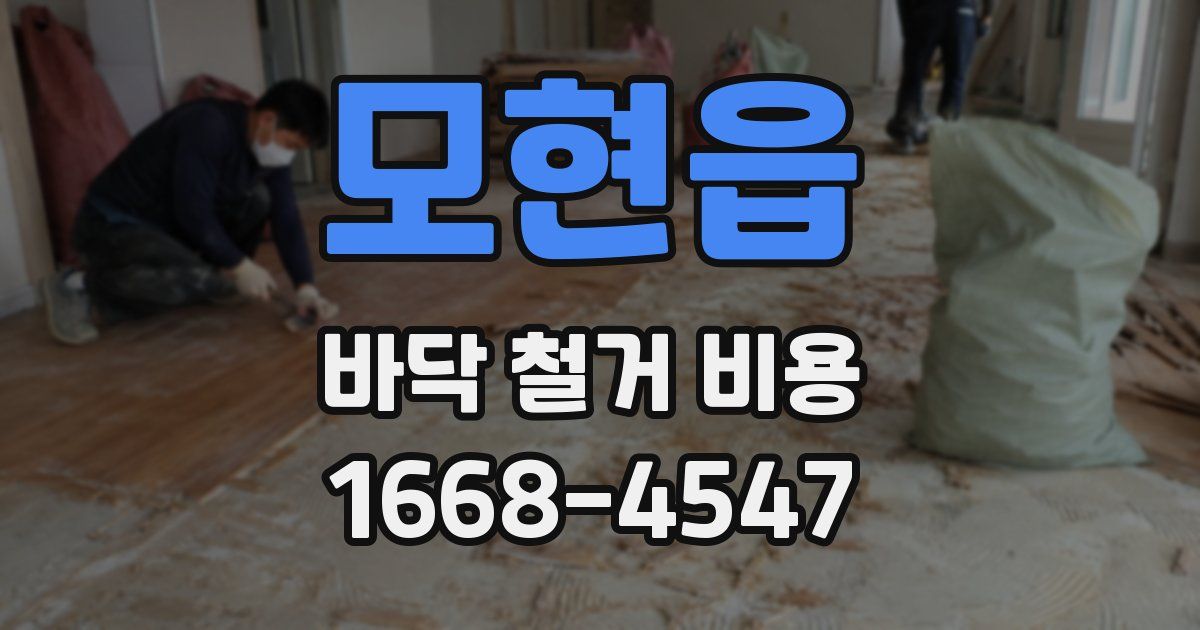 모현읍 바닥 철거 비용