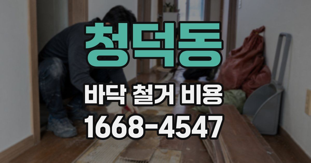 청덕동 바닥 철거 비용