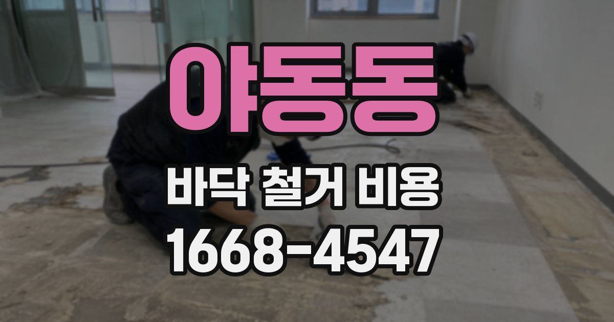 야동동 바닥 철거 비용