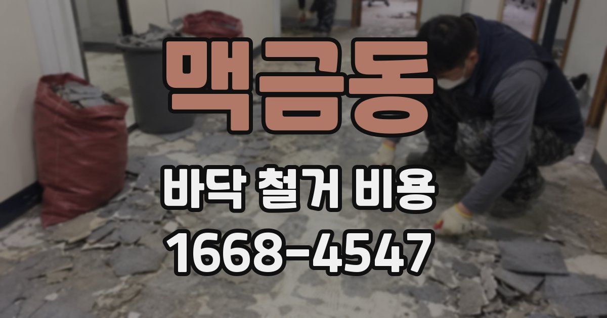 맥금동 바닥 철거 비용