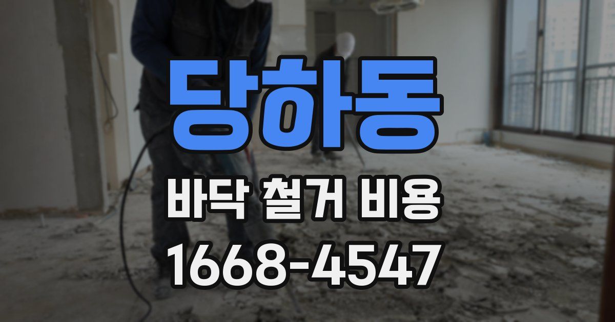 당하동 바닥 철거 비용