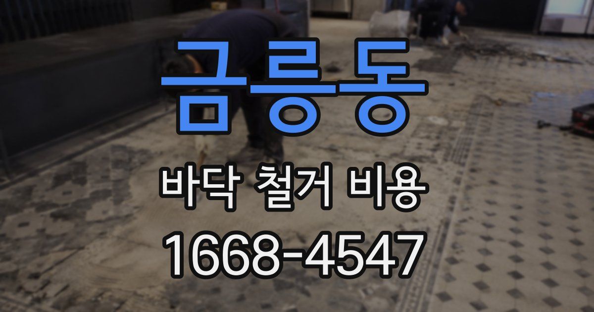 금릉동 바닥 철거 비용