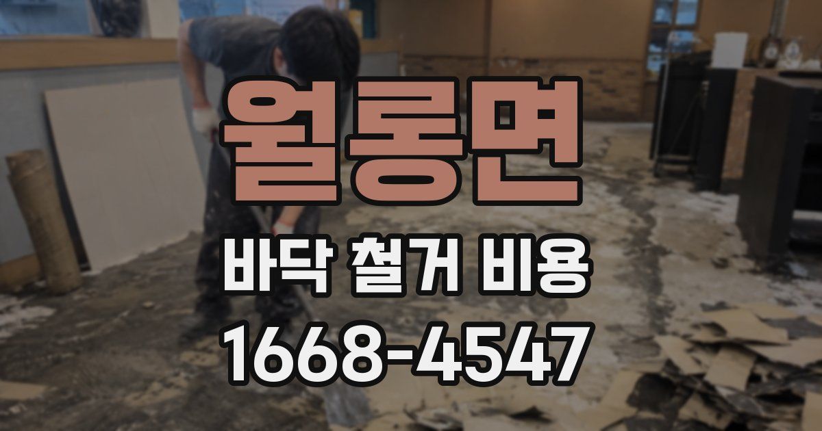 월롱면 바닥 철거 비용