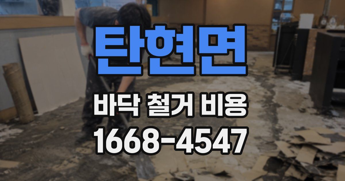 탄현면 바닥 철거 비용