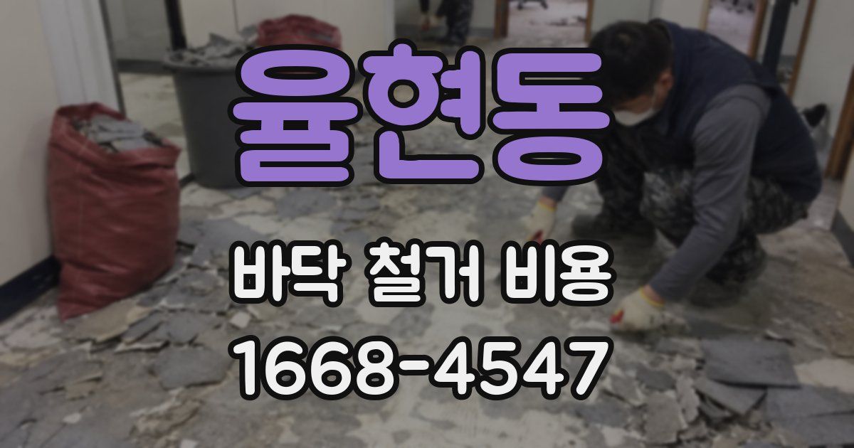 율현동 바닥 철거 비용
