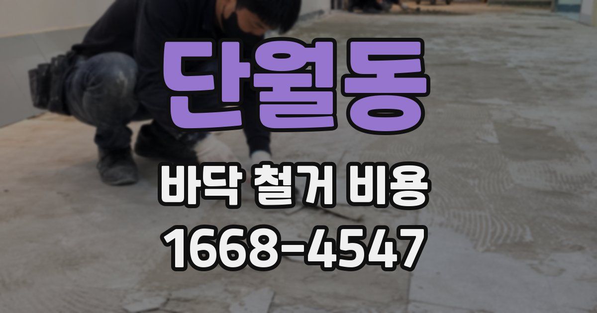 단월동 바닥 철거 비용