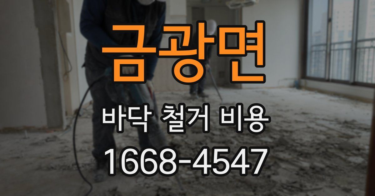 금광면 바닥 철거 비용