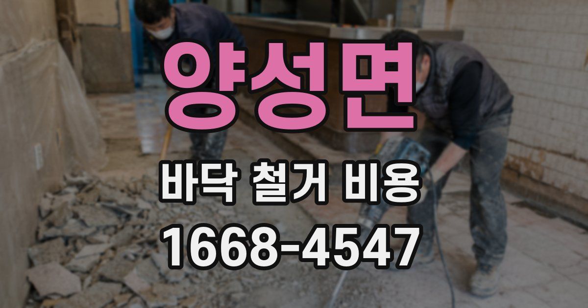 양성면 바닥 철거 비용