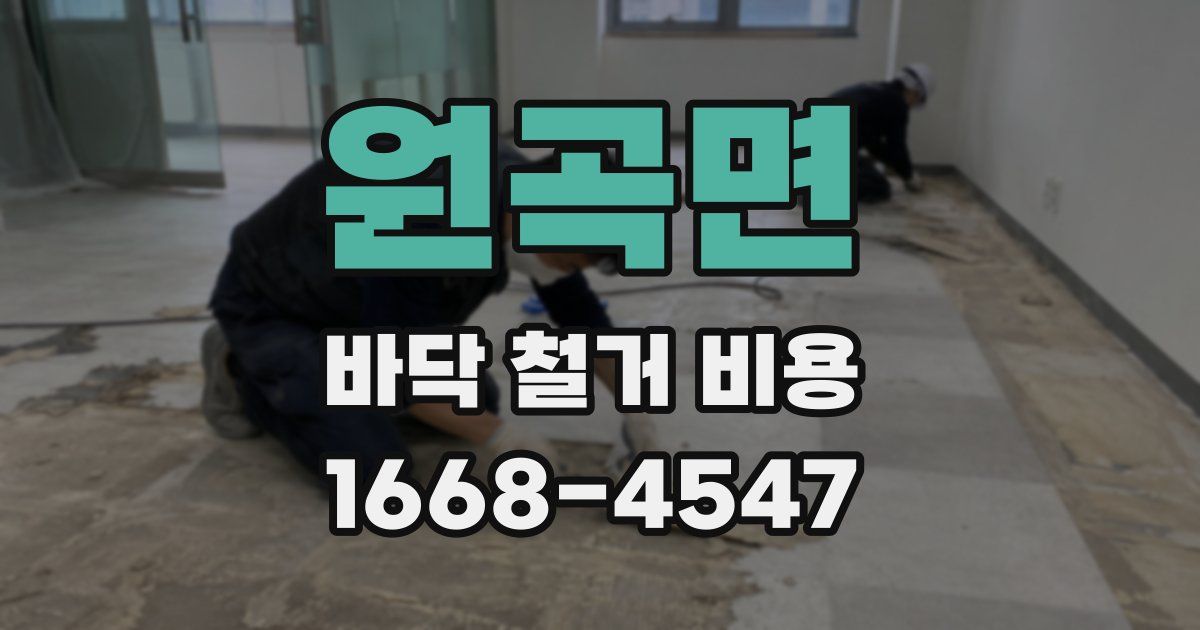 원곡면 바닥 철거 비용