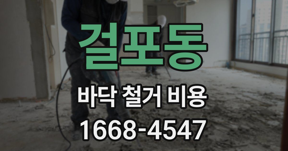 걸포동 바닥 철거 비용