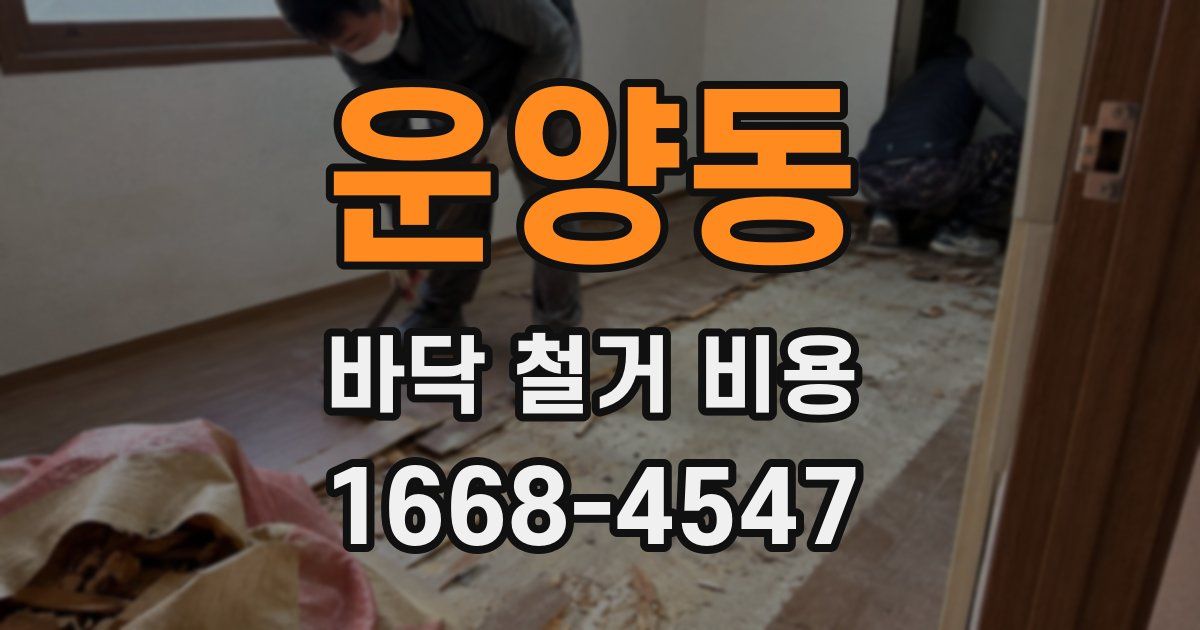 운양동 바닥 철거 비용