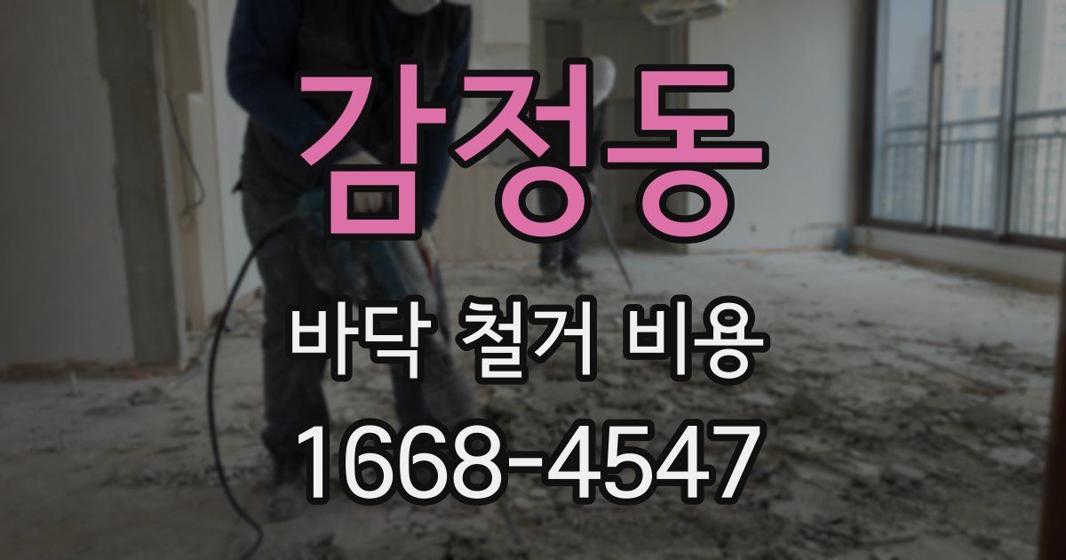 감정동 바닥 철거 비용