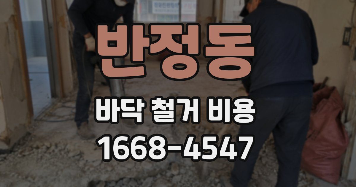반정동 바닥 철거 비용