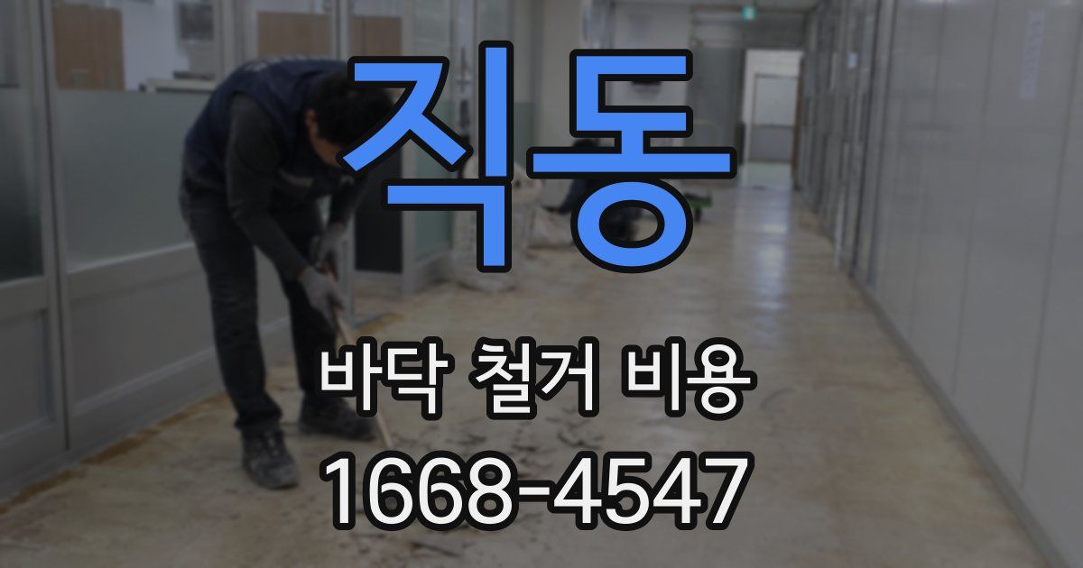 직동 바닥 철거 비용