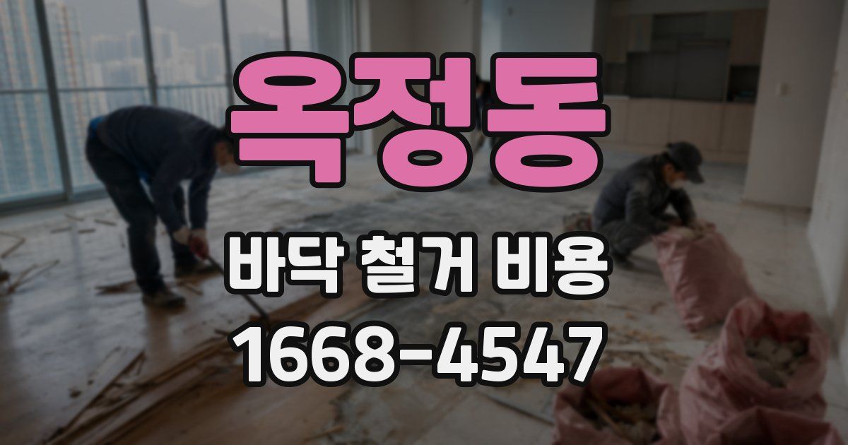 옥정동 바닥 철거 비용