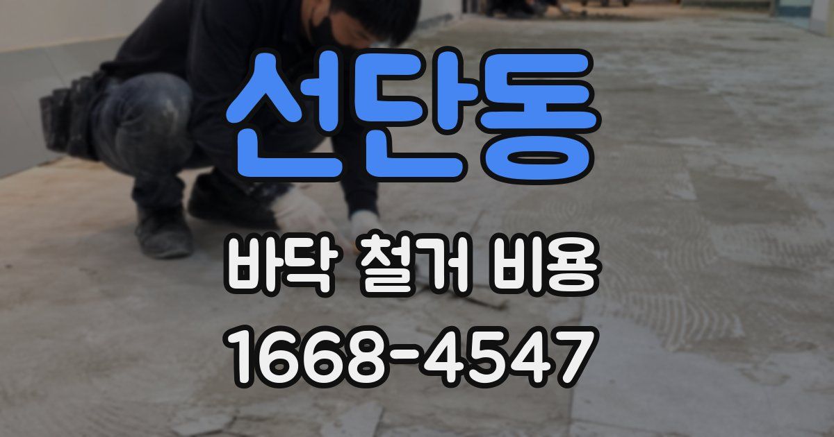 선단동 바닥 철거 비용